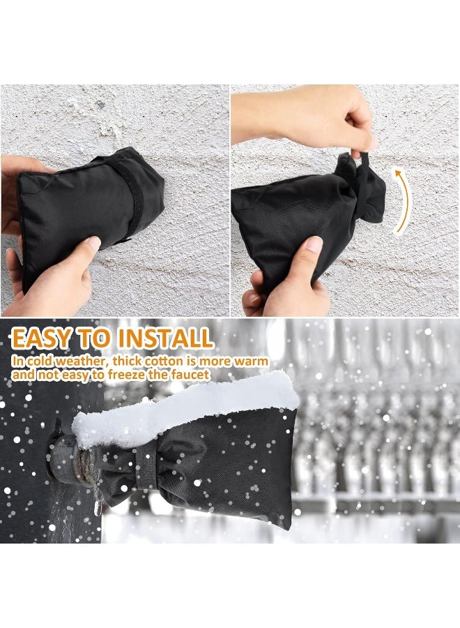 MENOLY MENOLY 12 Pack Outdoor Faucet Covers for Winter, 5.5" W x 8.7"H Thickened Reusable AntiFrozen Waterproof Outdoor Faucet Protector for Cold Weather Freeze Water Spigot Socks - Image 5