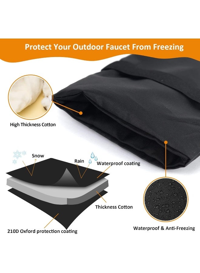 MENOLY MENOLY 12 Pack Outdoor Faucet Covers for Winter, 5.5" W x 8.7"H Thickened Reusable AntiFrozen Waterproof Outdoor Faucet Protector for Cold Weather Freeze Water Spigot Socks - Image 3