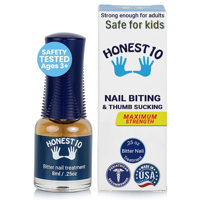 Honest10 Nail Biting Prevention for Kids  Adults  Break The Habit  Safe Bitter Nail Polish Formula Lab Tested  Pediatric MD Approved  Thumb Guard Easy Application Made in USA 025 oz