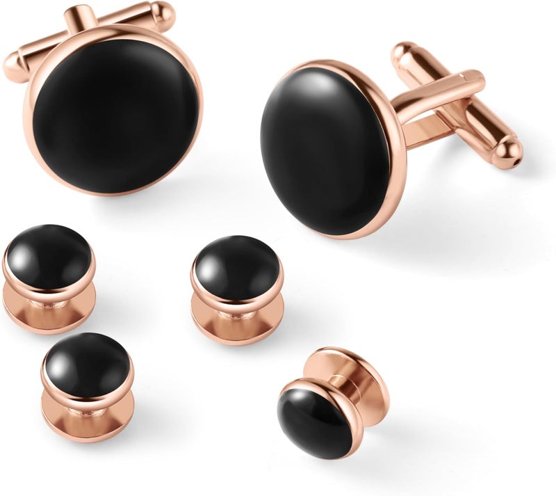 Zealmer 316L Stainless Steel Cufflinks Shirt Studs Business Wedding Gifts for Men - Image 1