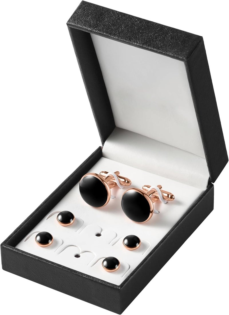 Zealmer 316L Stainless Steel Cufflinks Shirt Studs Business Wedding Gifts for Men - Image 2