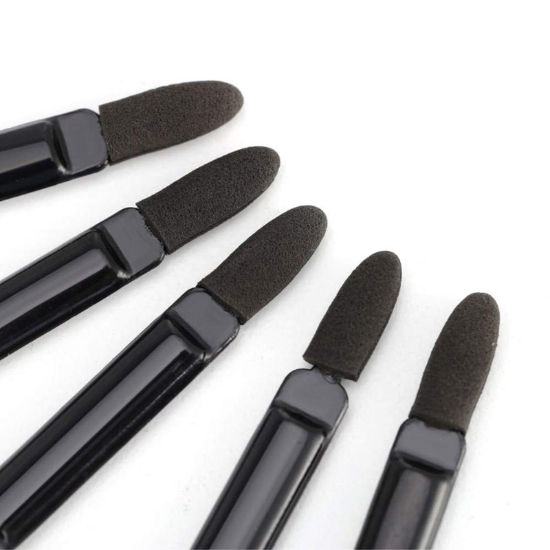 TygoMall Professional Double Head Eyeshadow Brushes Cosmetic Tool - TygoMall 30 Pcs Disposable Dual Sides Eyeshadow Sponge Brushes Makeup Applicator, with 12 cm Long Handle, Black - Image 3