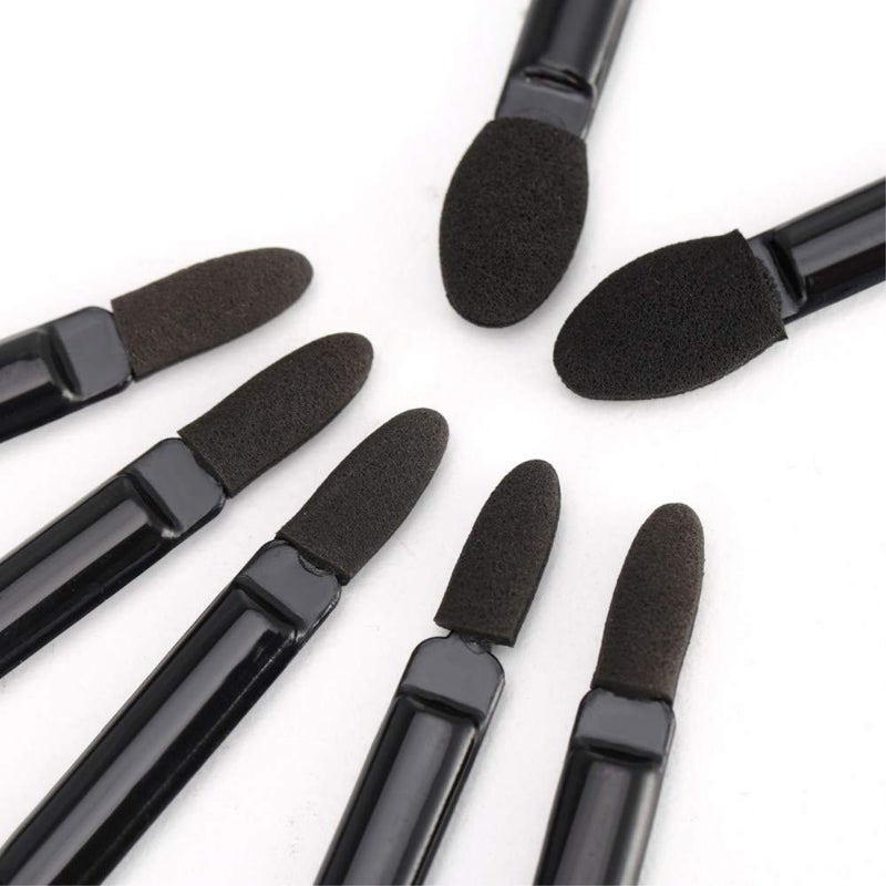 TygoMall Professional Double Head Eyeshadow Brushes Cosmetic Tool - TygoMall 30 Pcs Disposable Dual Sides Eyeshadow Sponge Brushes Makeup Applicator, with 12 cm Long Handle, Black - Image 4