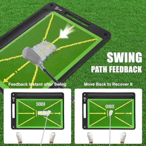 JIUYIBC Golf Mat Pro Premium Swing Training Mat for Analyzing Swing Path and Ball Impact, Replaceable Golf Practice Mats for Indoor Outdoor Hitting Training, Gifts for Men - Image 2