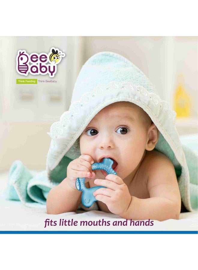Beebaby Teethers For 6 To 12 Months Bpa Free. Cooling Water Filled Baby Teether, Soft Teething Toy For Babies With Carry Case, Soothes Gums And Easy To Grip. 100% Bpa, Pvc Free. (Frog & Owl - Blue_Orange, Pack Of 2) - Image 2