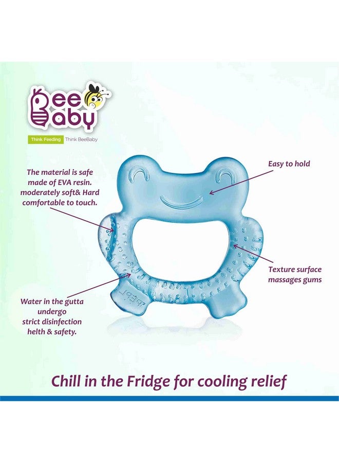 Beebaby Teethers For 6 To 12 Months Bpa Free. Cooling Water Filled Baby Teether, Soft Teething Toy For Babies With Carry Case, Soothes Gums And Easy To Grip. 100% Bpa, Pvc Free. (Frog & Owl - Blue_Orange, Pack Of 2) - Image 4