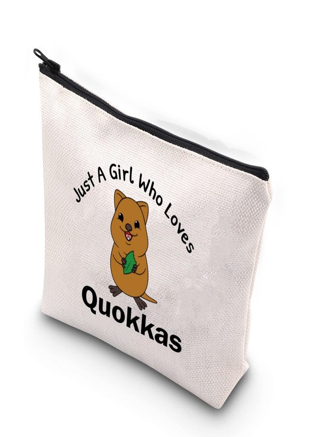 XYANFA Quokka Makeup Bag Quokka Lover Gift Australian Wildlife Gift Just A Girl Who Loves Quokkas (A Girl Loves Quokkas) - Image 1