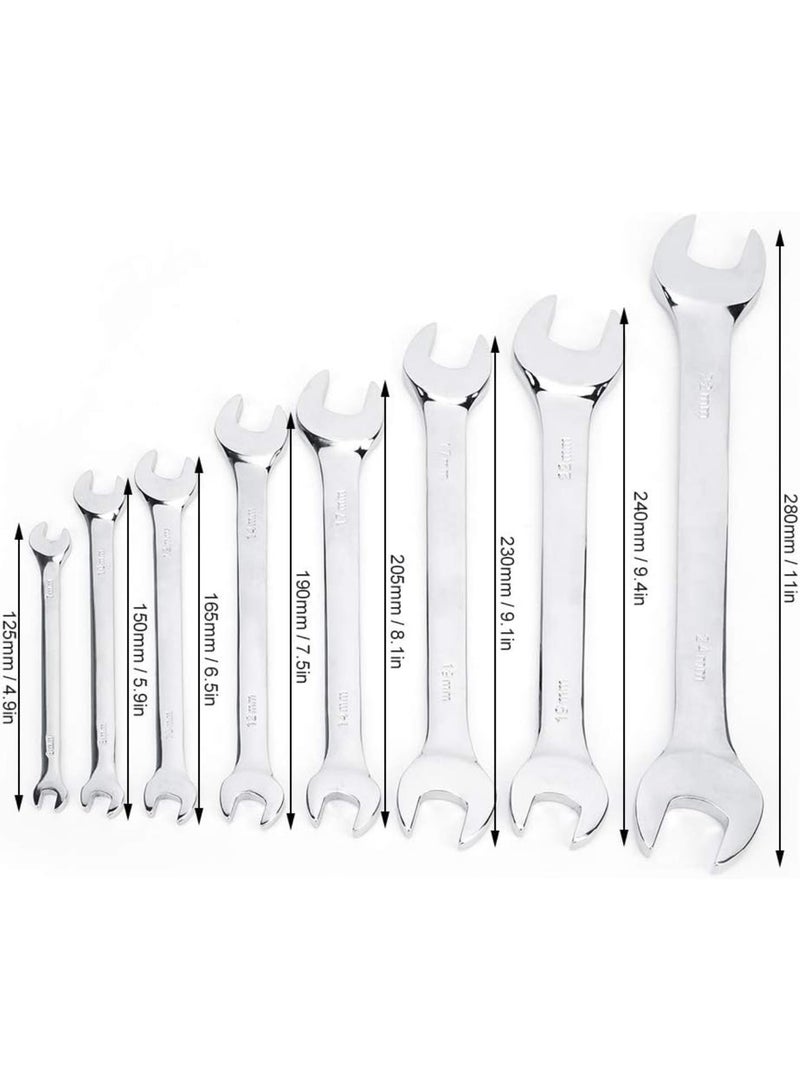 GGOOT 9Pcs Double Head Combination Wrench Set Double Open Spanner Set Hardware Hand Tool for DIY Home Garage Workshop Repair  - Image 5