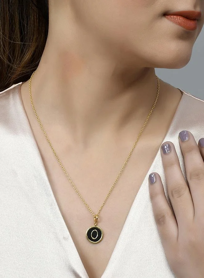 VOYLLA Valentine's Day Collection Alphabet O Black Enamel Charm