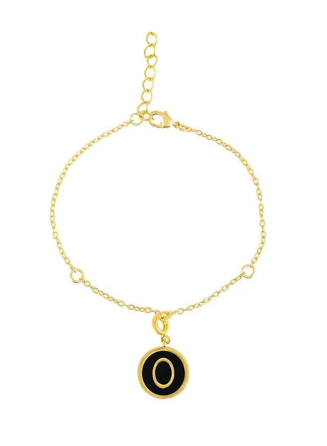VOYLLA Valentine's Day Collection Alphabet O Black Enamel Charm