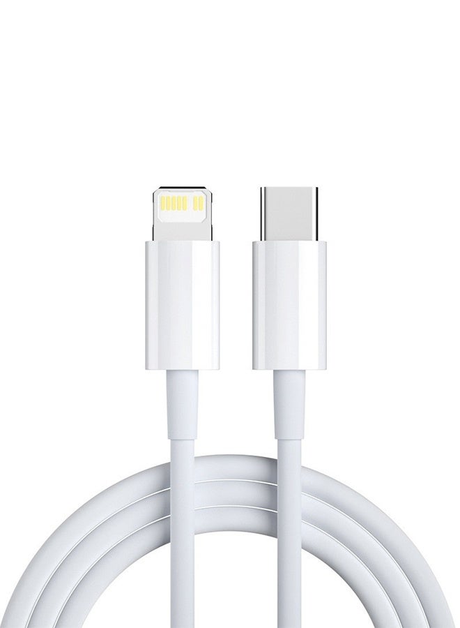 MANBO 2M White USB-C to Lightning Cable - Fast Charging Data Sync Cord - Image 1