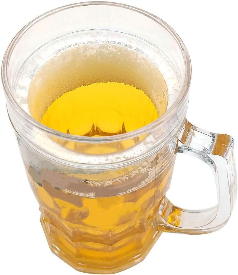جليفار كوب بيرة مزيف – كأس مزدوج الطبقة 450 مل – أكواب متينة وقابلة لإعادة الاستخدام للبيرة والمشروبات للحفلات والمنزل - Image 3