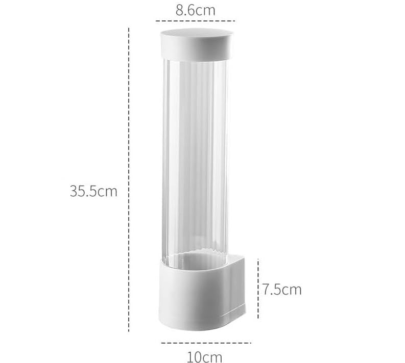FRENYEAR Self Adhesive Paper Cup Glass Dispenser Holder Wall Mounted Plastic Drinking Water Cup Dispenser Glass Dispenser Holder Disposable Cup Holder Organizer - Image 3