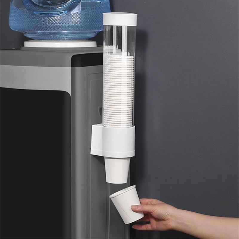 FRENYEAR Self Adhesive Paper Cup Glass Dispenser Holder Wall Mounted Plastic Drinking Water Cup Dispenser Glass Dispenser Holder Disposable Cup Holder Organizer - Image 5
