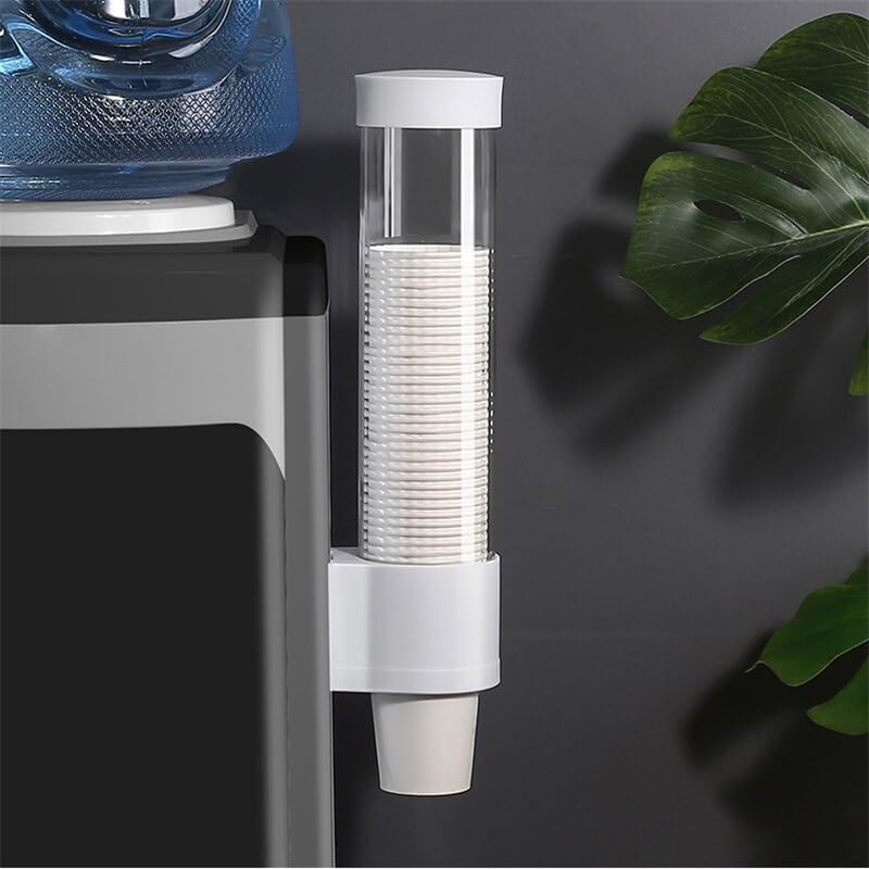 FRENYEAR Self Adhesive Paper Cup Glass Dispenser Holder Wall Mounted Plastic Drinking Water Cup Dispenser Glass Dispenser Holder Disposable Cup Holder Organizer - Image 2