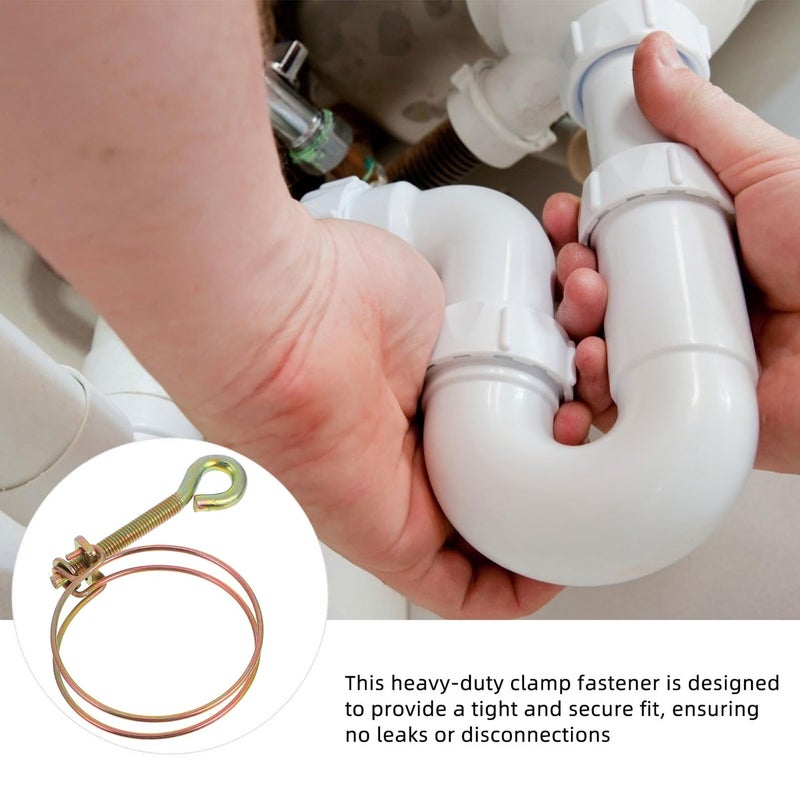53mm Zinc Plated Steel Water Hose Clamps 12pcs Adjustable Pipe Fastening Clips - Image 4