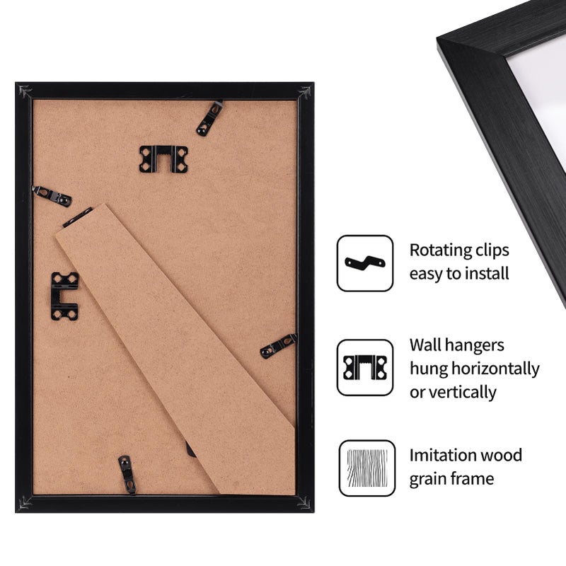 جيفت جاردن GiftGarden 8x12 إطار الصورة الأسود متعدد 8 × 12 إطارات الصور بالجملة للجدار أو عرض الطاولة 12 حزمة - Image 2