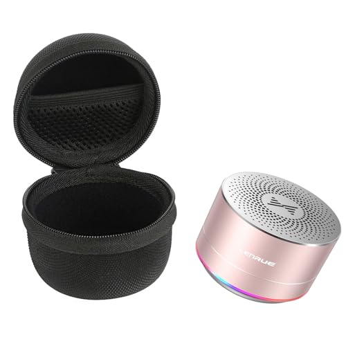 LENRUE Portable Wireless Bluetooth Speaker with Built-in-Mic,Handsfree Call,AUX Line,HD Sound and Bass for iPhone Ipad Android Smartphone and More (Pink+case) - Image 1