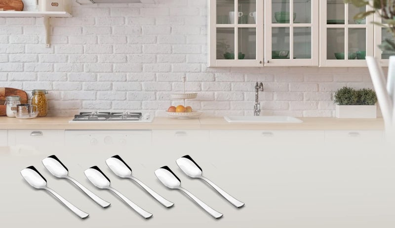 SHAPES Arctic Gleen Steel Silver Ice Cream Spoon Set of 12 Pieces | Ice Cream Spoon, Frozen Desserts | Rust-Resistant, Dishwasher Safe, Elegant Design - Image 4