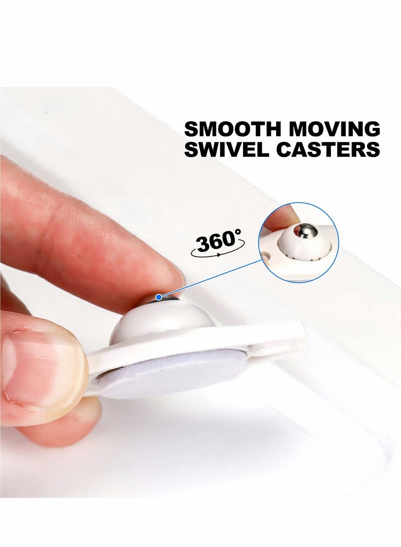 Excefore Self Adhesive Wheels Mini Fixed Wheels Caster Boxes Plastic Wheel Sticky Caster Carton Wheels for Box Bottom Storage Rack DIY Toy Car Bin Storage 24 Pieces  - Image 5