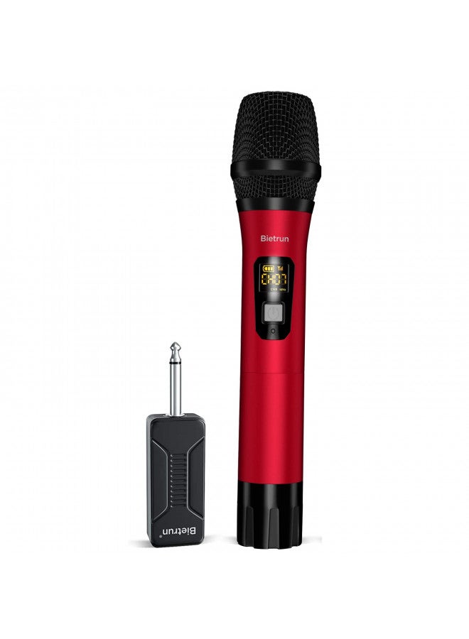 Bietrun Wireless Microphone, Uhf Metal Dynamic Handheld Karaoke Mic, Rechargeable Receiver (Work 6hs),160ft Range, for Karaoke, Singing, Stage, Wedding, Speech, Karaoke Machine, Speaker, Amplifier, Mixer - Image 1