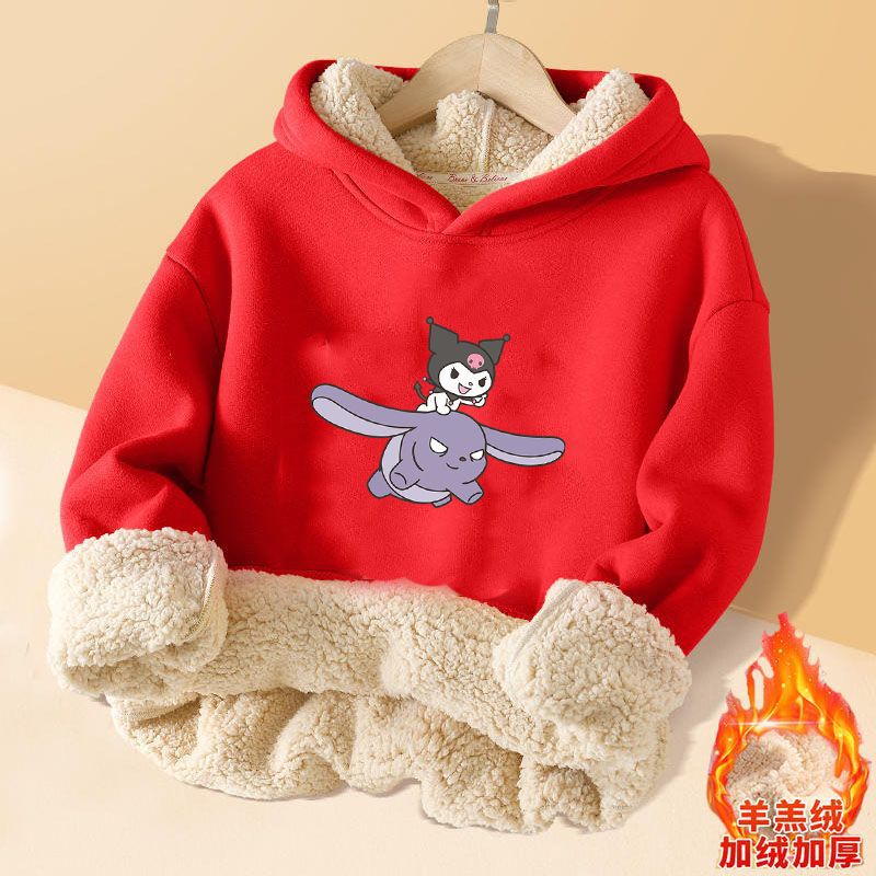 Lambskin Fleece-Lined Thickened Warm Children'S Top Boys' And Girls' Cullomi Pattern Winter 2024 Pullover Jacket - Image 4