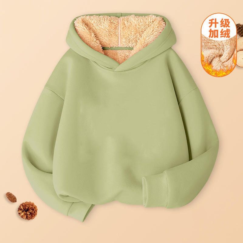 Lambskin Fleece-Lined Thickened Warm Children'S Top Boys' And Girls' Cullomi Pattern Winter 2024 Pullover Jacket - Image 1
