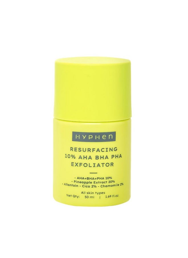 HYPHEN - Resurfacing 10% Aha Bha Pha Exfoliatorinstant Exfoliation With 20% Pineapple Extract Leaveon Exfoliating Serum Smoothens Texture Unclogs Pores Nonirritatingfacial For Men & Women 50Ml - Image 1