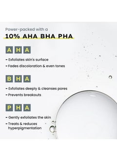 HYPHEN Resurfacing 10% Aha Bha Pha Exfoliatorinstant Exfoliation With 20% Pineapple Extract Leaveon Exfoliating Serum Smoothens Texture Unclogs Pores Nonirritatingfacial For Men & Women 50Ml  - Image 3