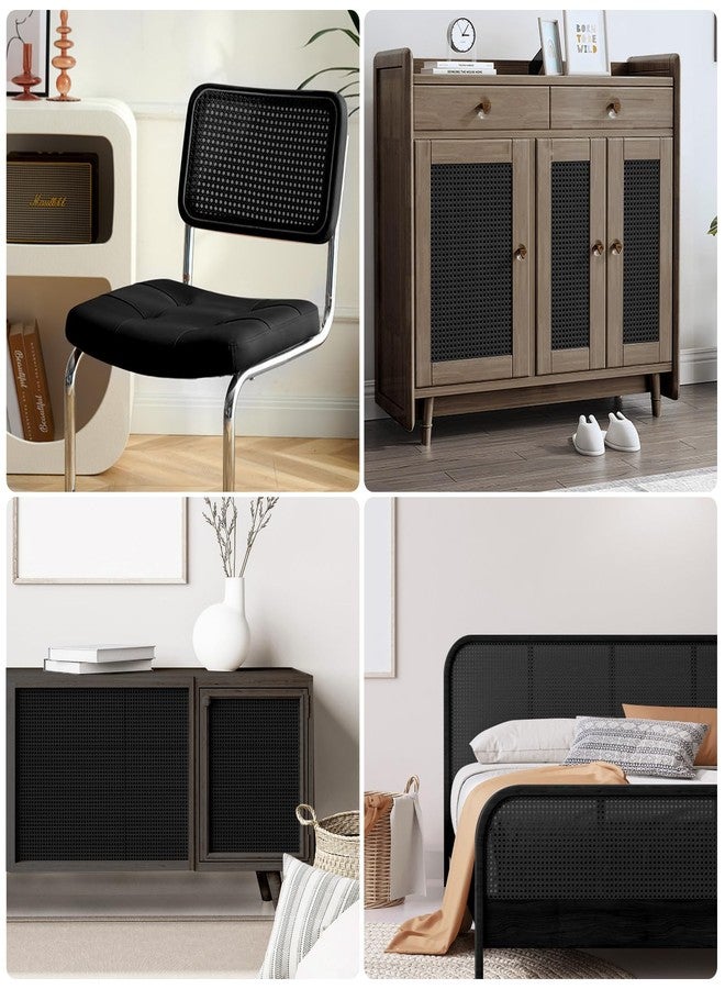 FEELOVE 16" × 40" حبال بلاستيكية لصنع السلال، لفة من الروطان الصناعي الأسود للحرف، مستلزمات السلال، مشاريع DIY - Image 2