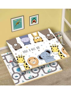 XiuWoo Double Sided Foldable Water Proof Reversible Large Soft Folding Playmat, Extra Thick Kids Crawling Foam Floor, Large Tummy Time and Crawling Mat for Babies, Kids  - Image 1