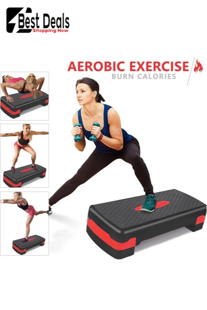 Best Deals Aerobic Exercise, Yoga Exercise Progress Pedal Exercise Aid，Aerobic Stepper，Home Gym Exercise Steps Fitness Equipment Workout Platform Adjustable - Image 1