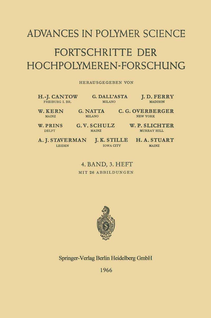 Fortschritte Der Hochpolymeren-Forschung 