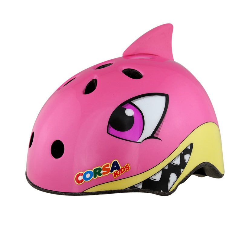 Generic genuine goods CORSA Childrens Helmet Cartoon Animal Bike Riding Roller Skating Skating Protector Sport Helmet CE Pink Shark