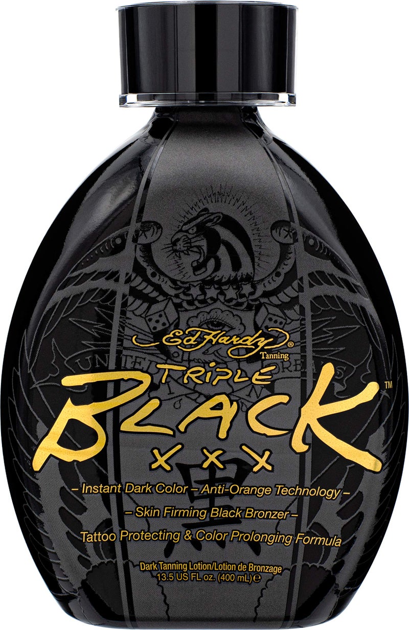 Ed Hardy BLACK XXX Instant Dark Color Tanning Lotion, 13.5 oz - Image 1
