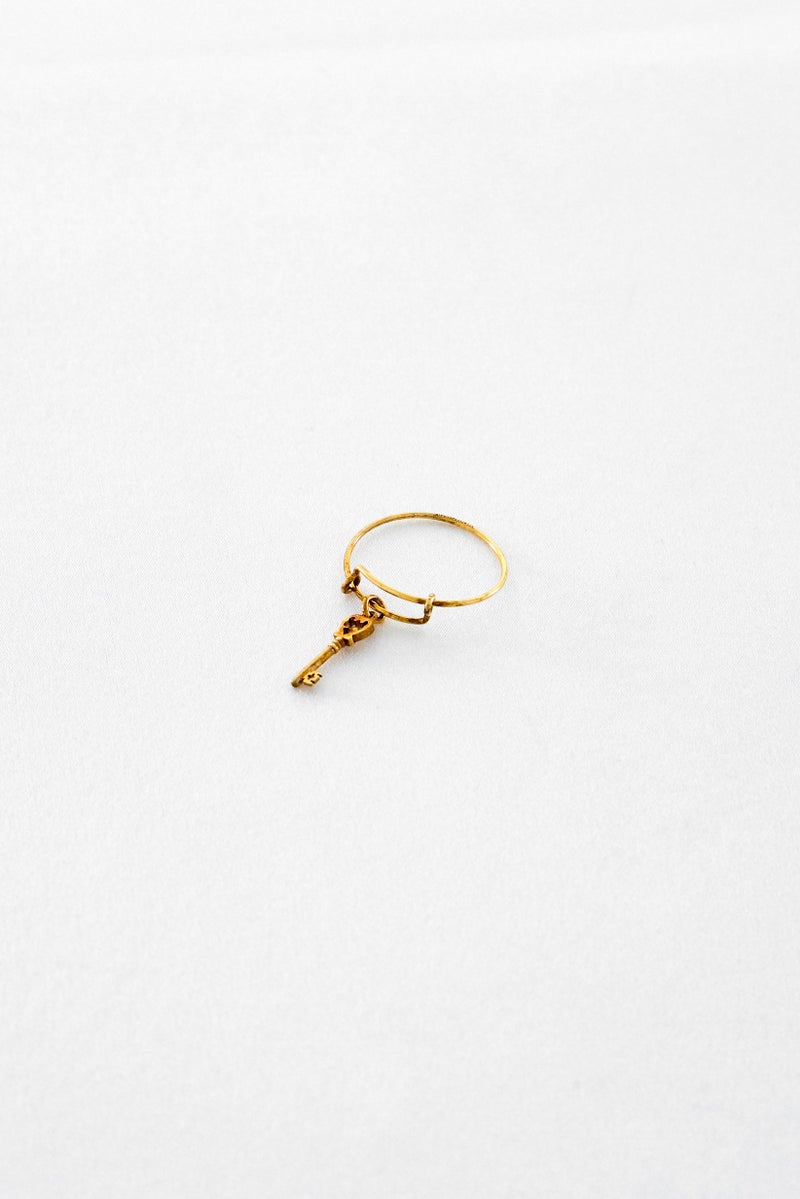 ALEX AND ANI Women Skeleton Key Ring, Gold - Image 1