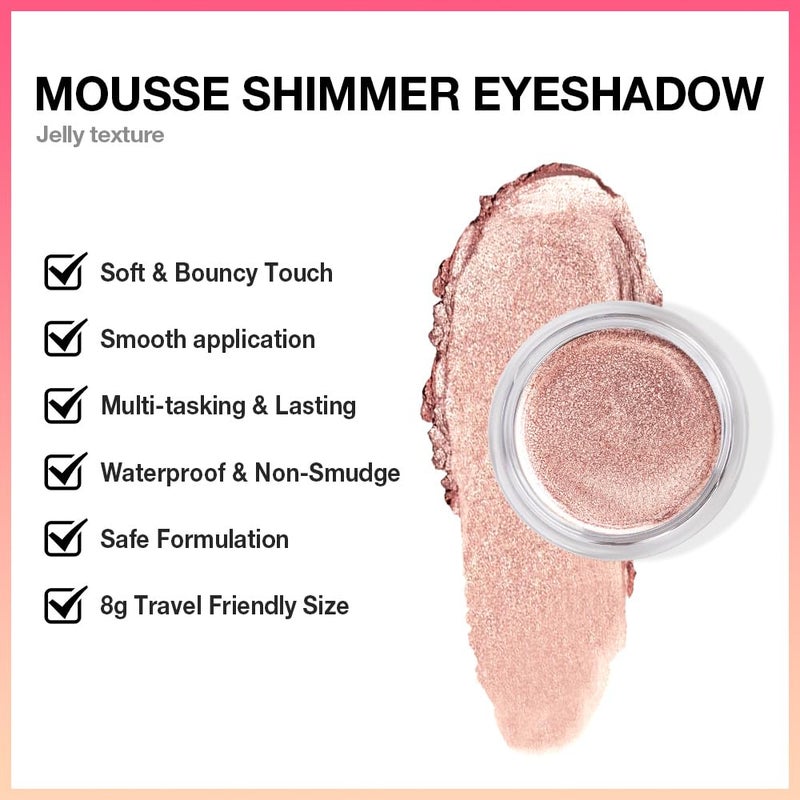 Hxssll Champagne Glow Cream Shimmer Eyeshadow â€“Champagne Beige Pearl Eye Shadow, Brightening Glitter Shade, Waterproof Long-Lasting Crease-Proof Single Eyeshadow for Natural Everyday & Soft Glam Eye Makeup 8 - Image 5