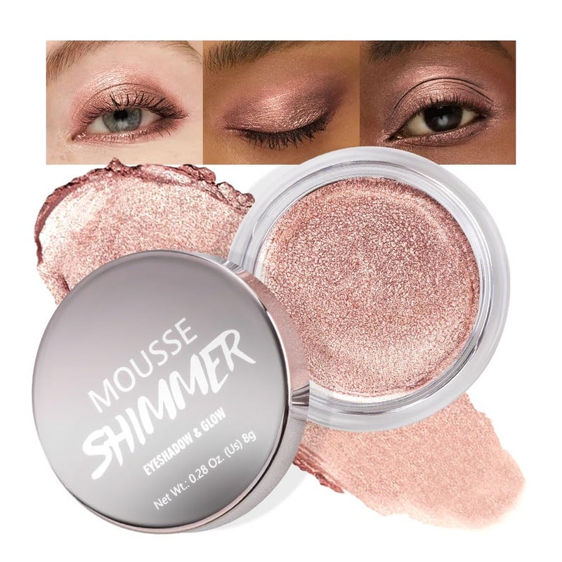 Hxssll Champagne Glow Cream Shimmer Eyeshadow â€“Champagne Beige Pearl Eye Shadow, Brightening Glitter Shade, Waterproof Long-Lasting Crease-Proof Single Eyeshadow for Natural Everyday & Soft Glam Eye Makeup 8 - Image 1
