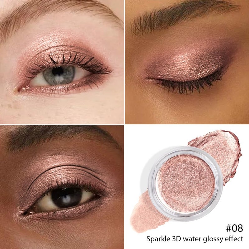 Hxssll Champagne Glow Cream Shimmer Eyeshadow â€“Champagne Beige Pearl Eye Shadow, Brightening Glitter Shade, Waterproof Long-Lasting Crease-Proof Single Eyeshadow for Natural Everyday & Soft Glam Eye Makeup 8 - Image 3