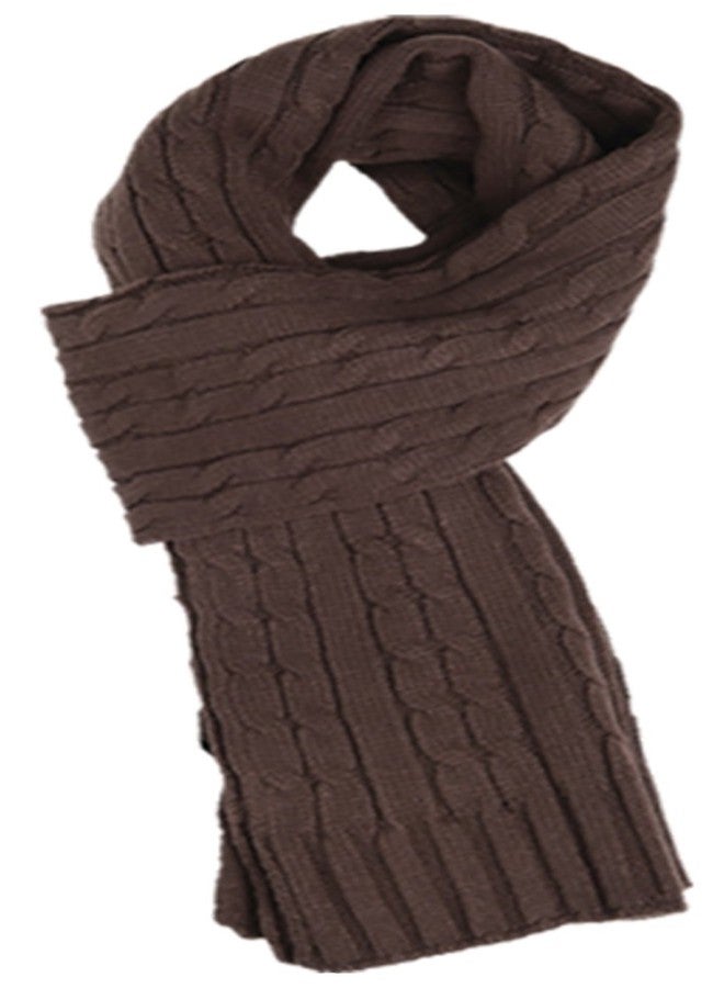 Sakkas SC1961 Ellington Unisex Knit Scarf - Cable Knit Chocolate