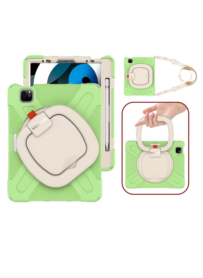 Moxedo Moxedo Shockproof Rugged Protective Colorful Case with 360 Rotating Kickstand , Shoulder Strap , Pen Holder for Kids Compatible for Apple iPad Air4/Air5 10.9 / Pro 11 2018/2020/2021 - Matcha Green  - Image 1