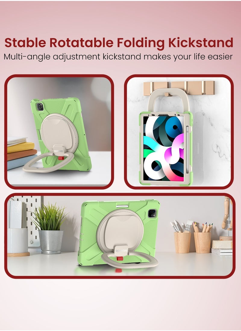 Moxedo Moxedo Shockproof Rugged Protective Colorful Case with 360 Rotating Kickstand , Shoulder Strap , Pen Holder for Kids Compatible for Apple iPad Air4/Air5 10.9 / Pro 11 2018/2020/2021 - Matcha Green  - Image 4