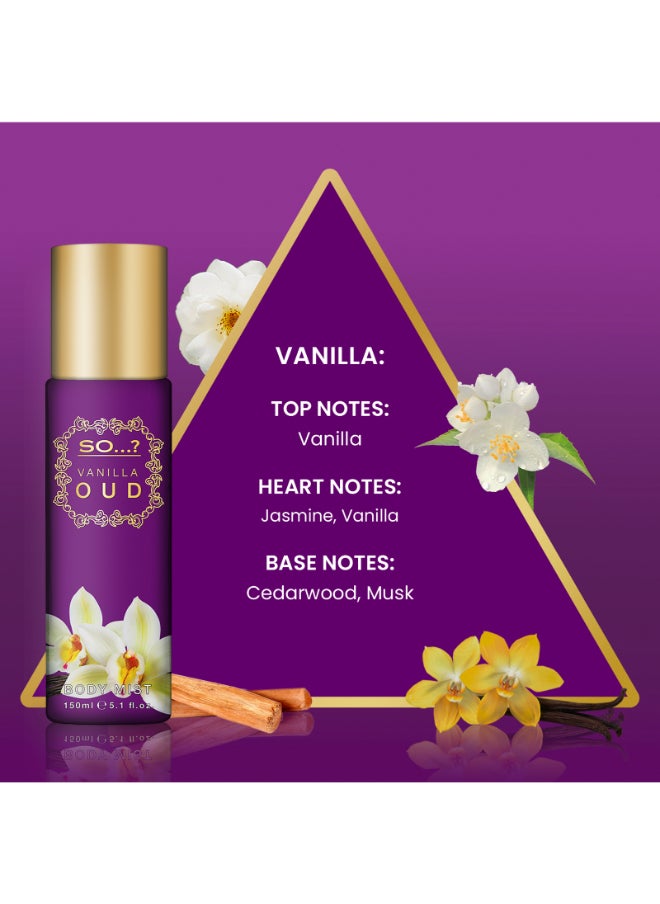 So..? Vanilla Oud Body Mist Long Lasting Fragrance Spray 150ml  - Image 3
