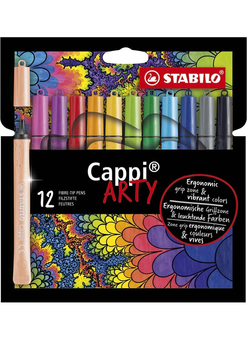 STABILO Cappi Arty Felt Tip Pen 12 Pack 