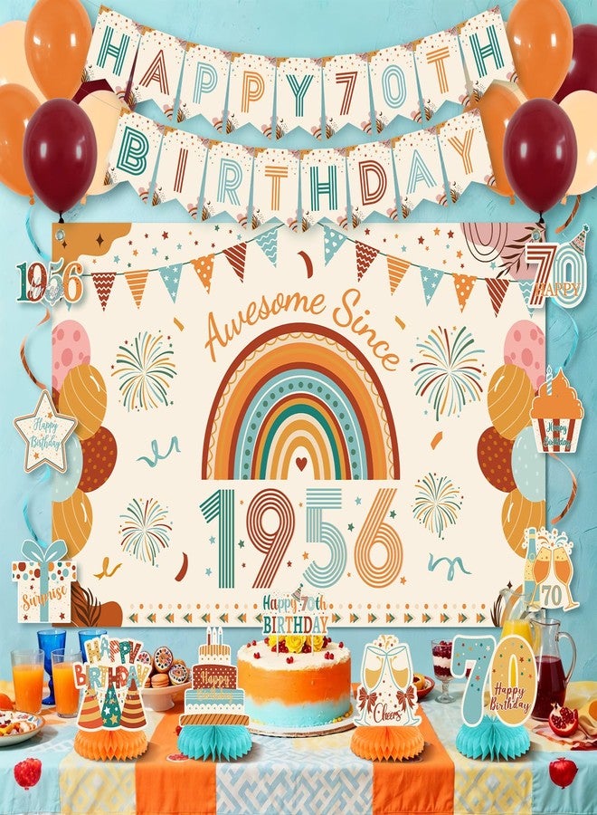 Roetyce Boho Vintage 1956 70th Birthday Banner - Image 4
