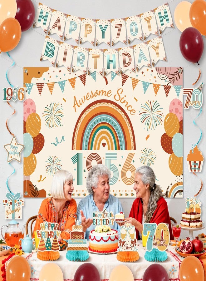 Roetyce Boho Vintage 1956 70th Birthday Banner - Image 3