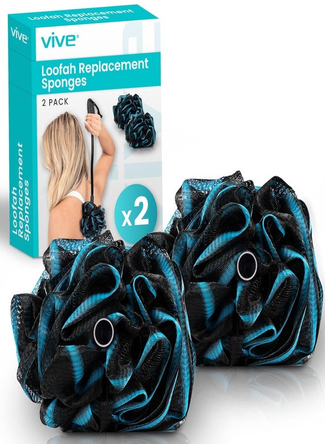 Vive Bendable Loofah Brush with Long Handle - Extended Luffa Scrubber - Shower Stick w/Loofa for Exfoliating Skin - Bath Sponge for Women and Men (Replacement) - Image 1