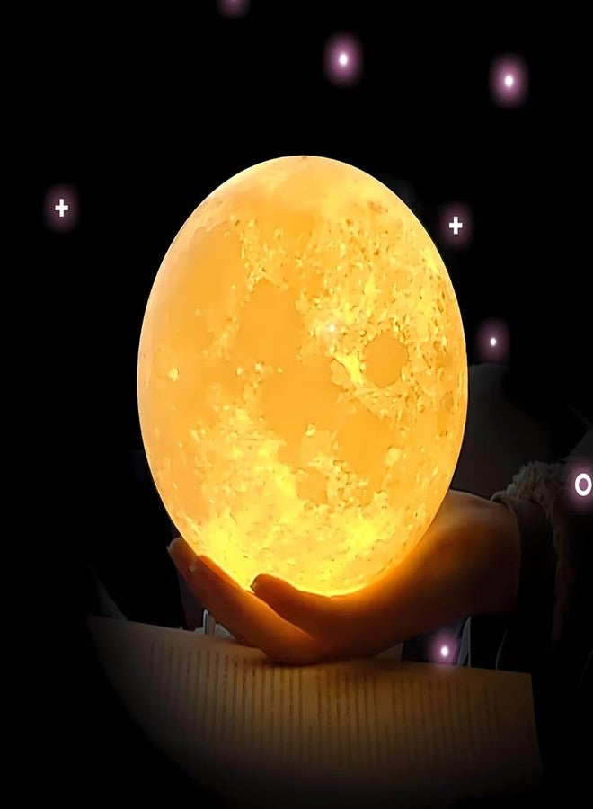 Elevea 𝟏𝟓 𝐘𝐞𝐚𝐫𝐬 𝐆𝐮𝐚𝐫𝐚𝐧𝐭𝐞𝐞, Large 9 inch Lunar lamp, Soft Cozy Light, Stylish Geometric Base, Perfect for Gifting and Bedside use, Durable Build for Daily ambience - Image 5