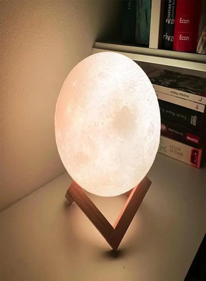 Elevea 𝟏𝟓 𝐘𝐞𝐚𝐫𝐬 𝐆𝐮𝐚𝐫𝐚𝐧𝐭𝐞𝐞, Large 9 inch Lunar lamp, Soft Cozy Light, Stylish Geometric Base, Perfect for Gifting and Bedside use, Durable Build for Daily ambience - Image 2