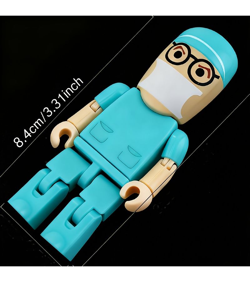 ذاكرة فلاش USB ترويجية سعة 64 جيجابايت بلون أخضر على شكل طبيب ممرض روبوت كهدية - Image 2